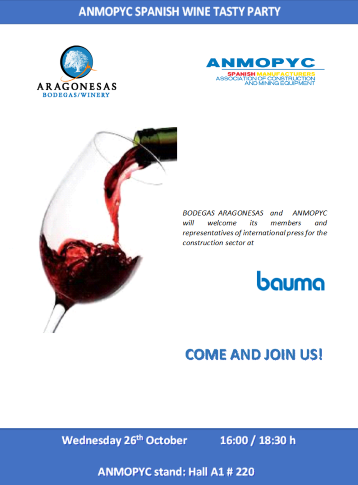 Wine tasty at bauma 2022. ANMOPYC stand: A1.220. Don't miss it!